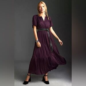Anthropologie Deep Purple Somerset Maxi Dress